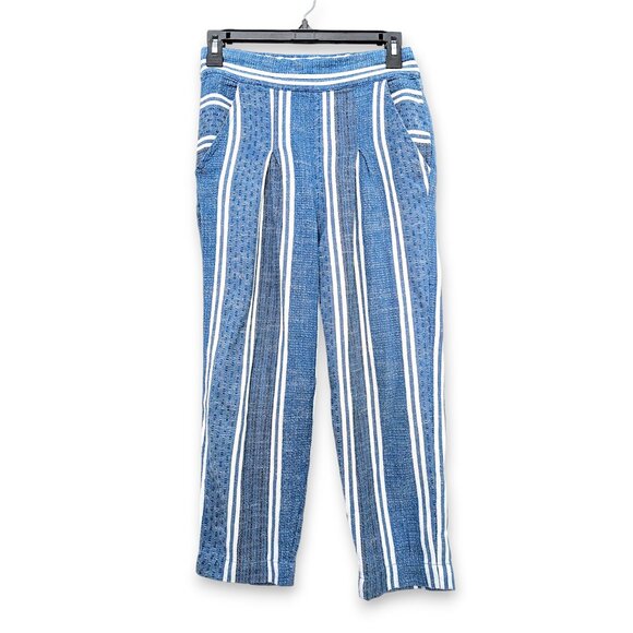 Ace & Jig Atlantic 100% cotton multi weave striped baggy crop pants womens XS - Picture 7 of 11